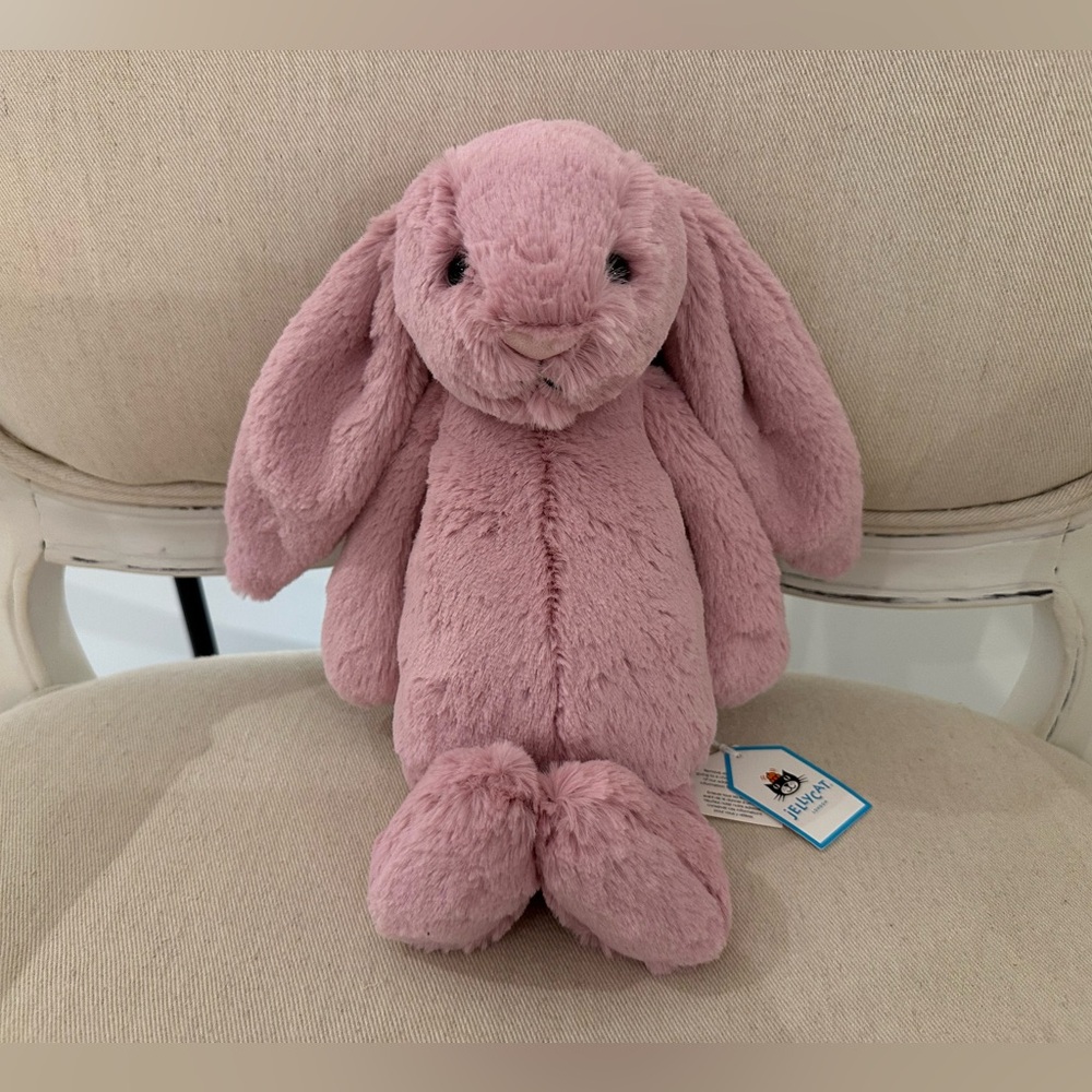 NWT Retired Bashful Tulip Pink Bunny Medium Authentic *Purple Tail*